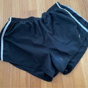 Nike Woman’s DRI - FIT Running Shorts,Black and White,Size XL